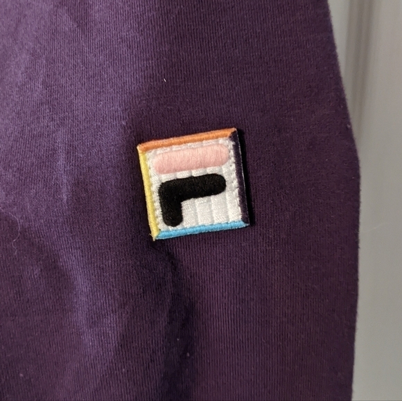 Retro Style Fila Purple EUC Embroidered Logo Stretch Leggings Size Medium - Picture 4 of 5